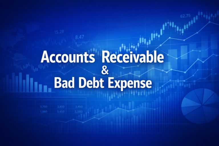 Professional finance illustration representing Accounts Receivable & Bad Debt Expense: Allowance Method vs Direct Write-Off