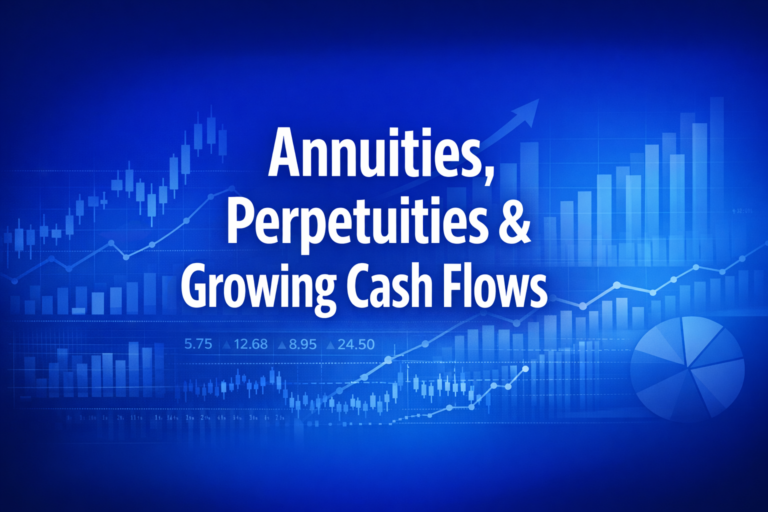 Professional finance illustration representing Annuities, Perpetuities & Growing Cash Flows: The Annuity Formula Explained