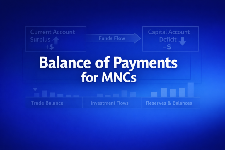 Professional finance illustration representing Balance of Payments for MNCs: How BOP Data Affects International Business Decisions