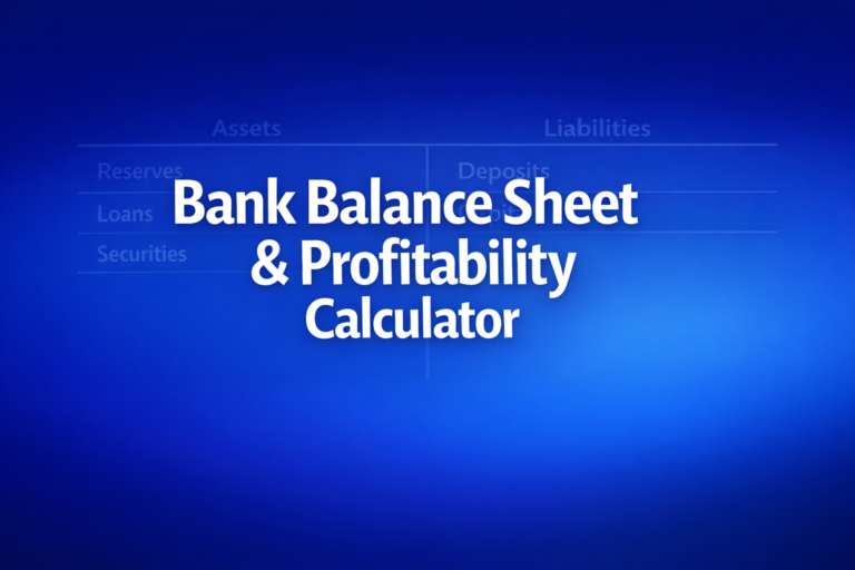 Professional finance illustration representing Bank Balance Sheet & Profitability Calculator