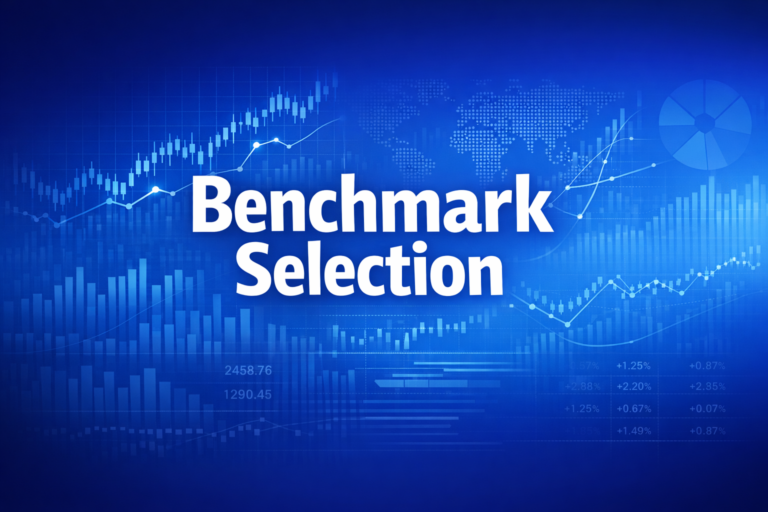 Professional finance illustration representing Benchmark Selection: 7 Properties of a Valid Benchmark