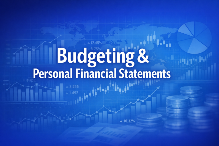 Professional finance illustration representing Budgeting & Personal Financial Statements: Income, Expenses & Net Worth