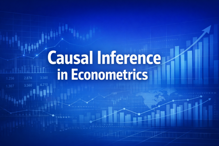 Professional finance illustration representing Causal Inference in Econometrics: RDD, Propensity Scores & Treatment Effects