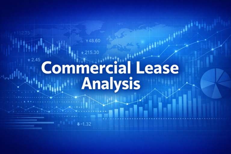 Professional finance illustration representing Commercial Lease Analysis: Types, Effective Rent & Strategy