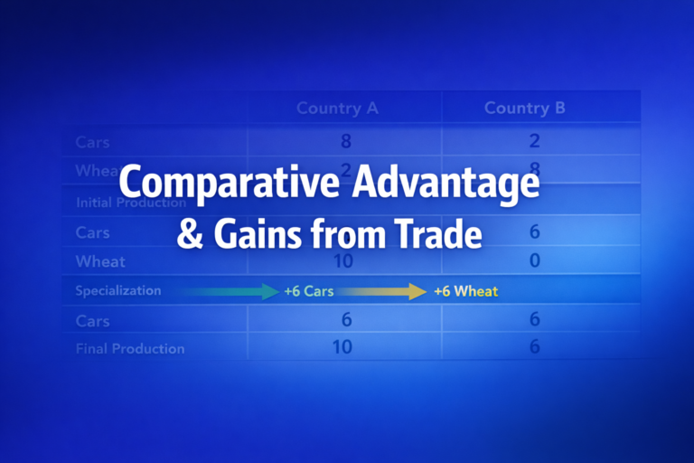 Professional finance illustration representing Comparative Advantage & Gains from Trade