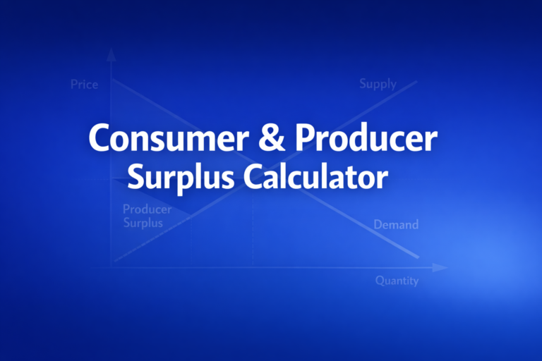 Professional finance illustration representing Consumer & Producer Surplus Calculator
