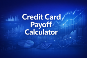 Professional finance illustration representing Credit Card Payoff Calculator: How Long to Pay Off & Total Interest Cost