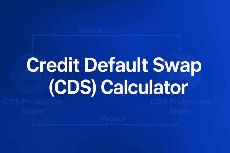 Professional finance illustration representing Credit Default Swap (CDS) Calculator: Spread, Premium & Default Probability