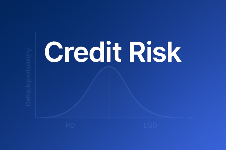 Professional finance illustration representing Credit Risk: Probability of Default & Loss Given Default