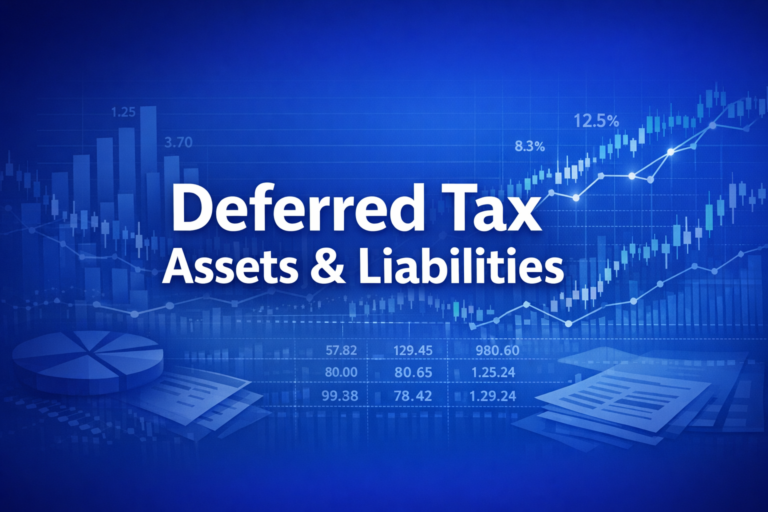 Professional finance illustration representing Deferred Tax Assets & Liabilities: Temporary Differences, Valuation Allowances & Tax Provision