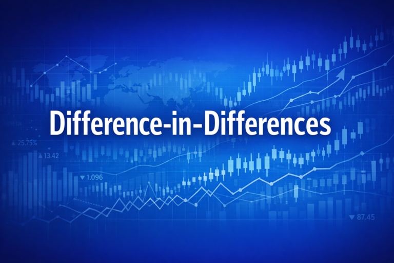 Professional finance illustration representing Difference-in-Differences: Natural Experiments & Causal Estimation