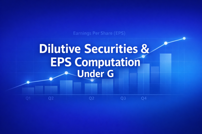 Professional finance illustration representing Dilutive Securities & EPS Computation Under GAAP: Treasury Stock Method, If-Converted & Anti-Dilution