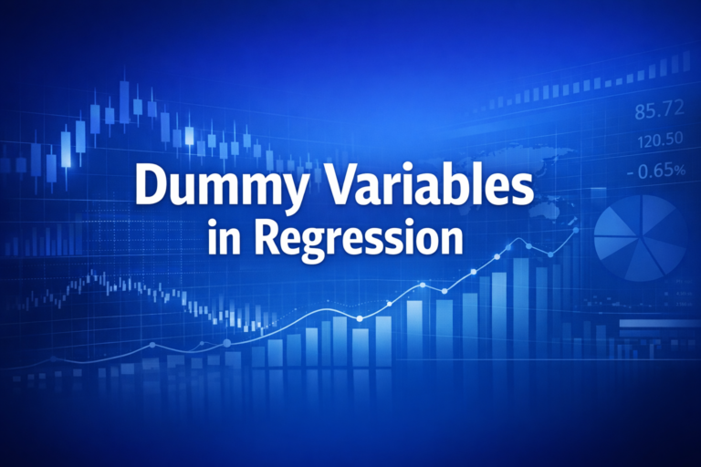 Professional finance illustration representing Dummy Variables in Regression: Qualitative Data, Interactions & Chow Test