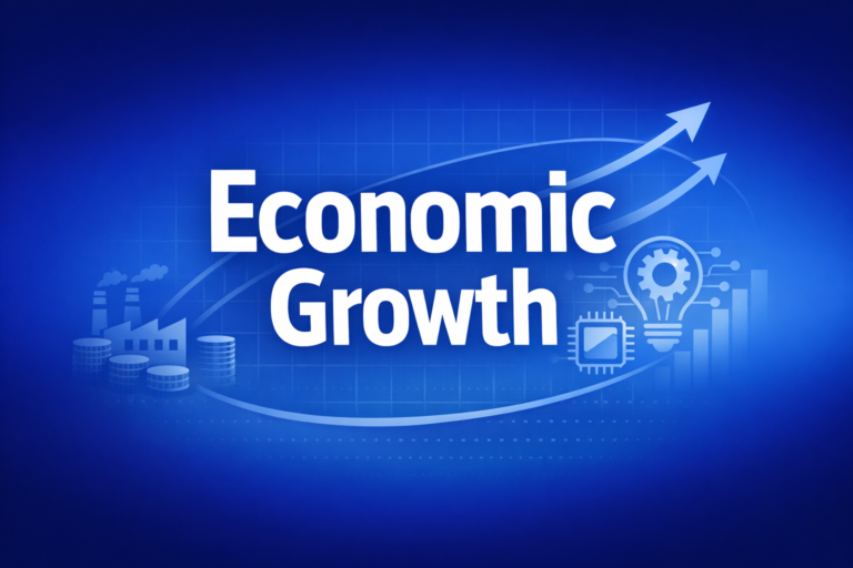 Professional finance illustration representing Economic Growth: Productivity, Determinants & Policy