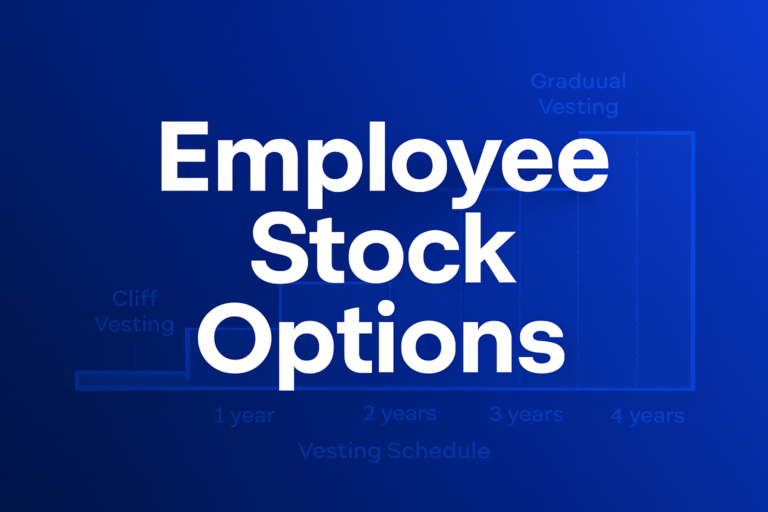 Professional finance illustration representing Employee Stock Options: Vesting, Exercise Strategies, and Tax Treatment