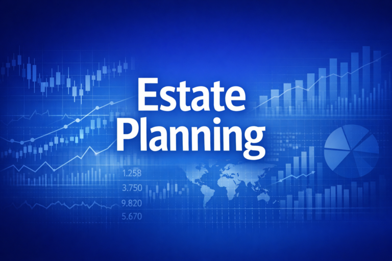 Professional finance illustration representing Estate Planning: Wills, Trusts, Power of Attorney & Minimizing Estate Taxes