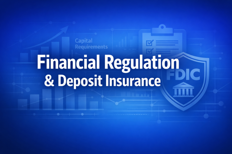 Professional finance illustration representing Financial Regulation & Deposit Insurance: Why Banks Are Regulated