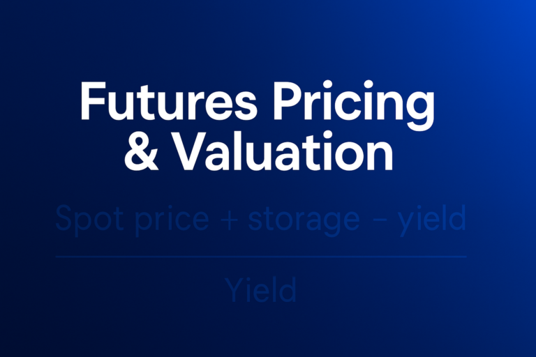 Professional finance illustration representing Futures Pricing & Valuation: Cost-of-Carry, Contango & Backwardation