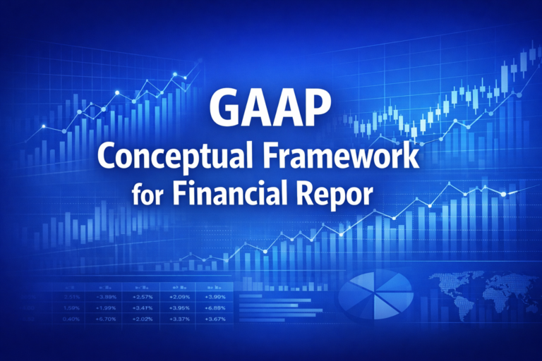Professional finance illustration representing GAAP Conceptual Framework for Financial Reporting