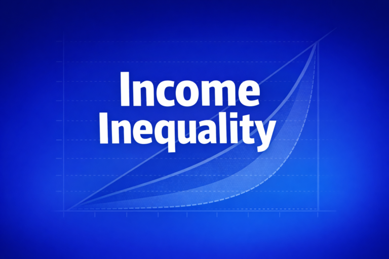 Professional finance illustration representing Income Inequality: Gini Coefficient, Lorenz Curve & Poverty Measures