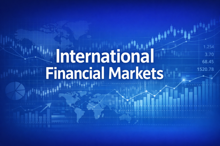 Professional finance illustration representing International Financial Markets: Eurobonds, Credit Markets & Global Capital