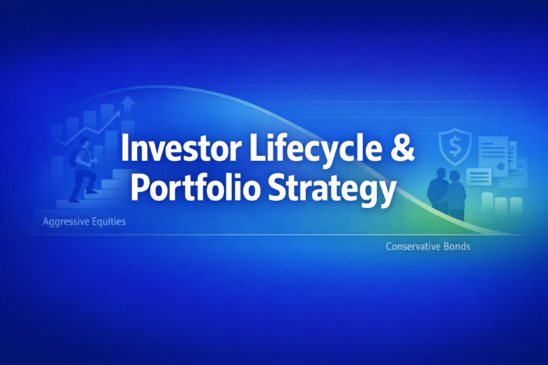 Professional finance illustration representing Investor Lifecycle & Portfolio Strategy: Human Capital & Retirement Planning