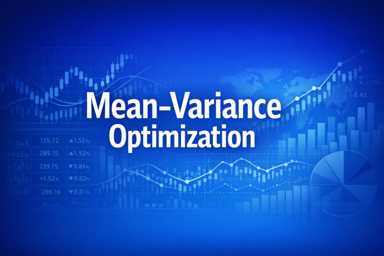 Professional finance illustration representing Mean-Variance Optimization: Theory to Practice