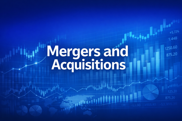 Professional finance illustration representing Mergers and Acquisitions: Synergies, Takeover Defenses & LBOs