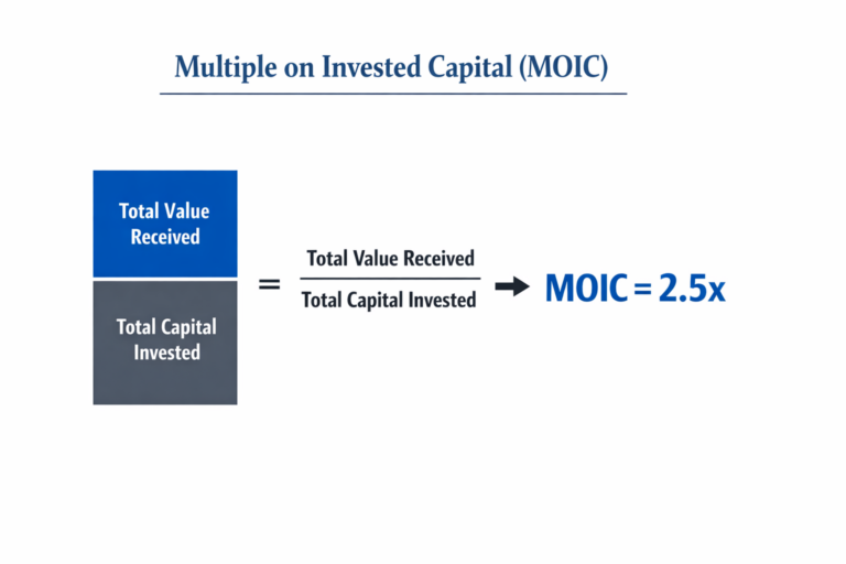 Multiple on Invested Capital (MOIC) diagram showing total value divided by invested capital