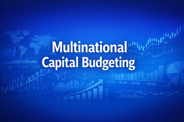 Professional finance illustration representing Multinational Capital Budgeting: NPV Analysis for Foreign Projects