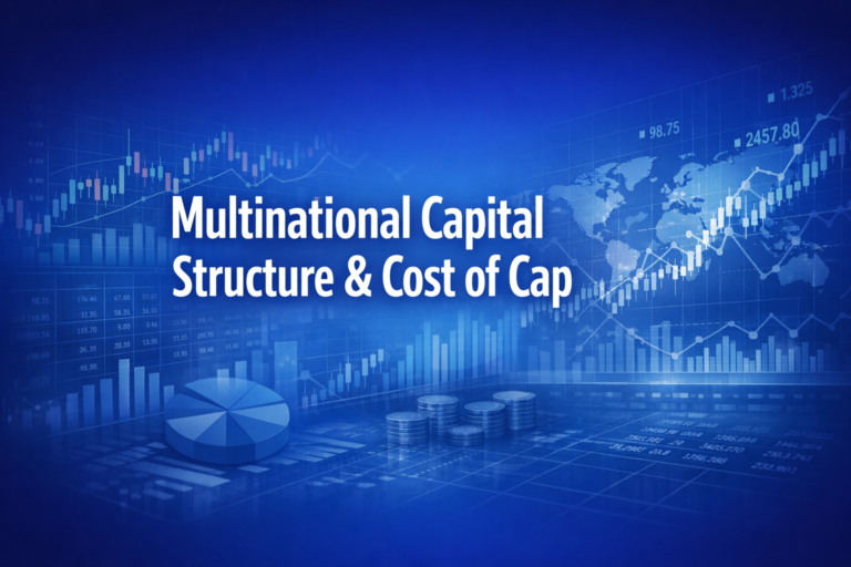Professional finance illustration representing Multinational Capital Structure & Cost of Capital for MNCs
