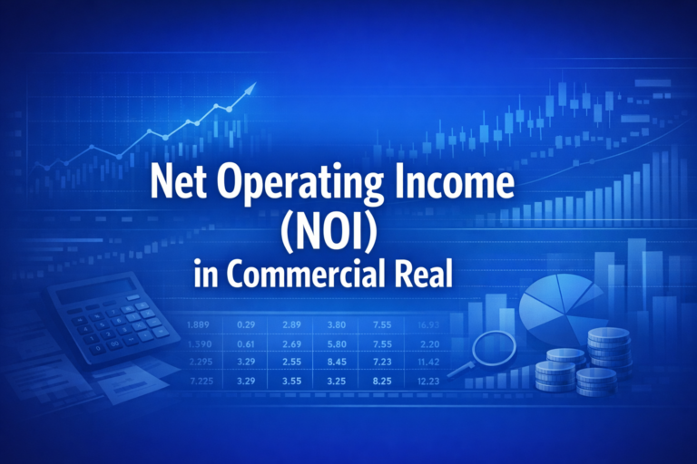Professional finance illustration representing Net Operating Income (NOI) in Commercial Real Estate