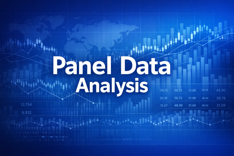 Professional finance illustration representing Panel Data Analysis: Fixed Effects, Random Effects & the Hausman Test