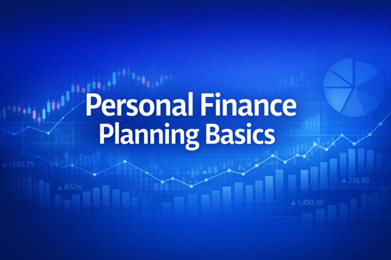 Professional finance illustration representing Personal Finance Planning Basics: Goals & Getting Started