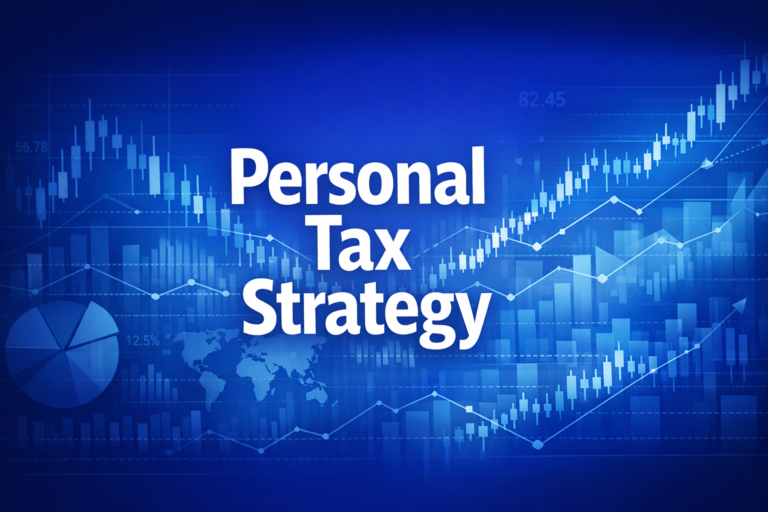 Professional finance illustration representing Personal Tax Strategy: Income Tax, Deductions & Tax Planning