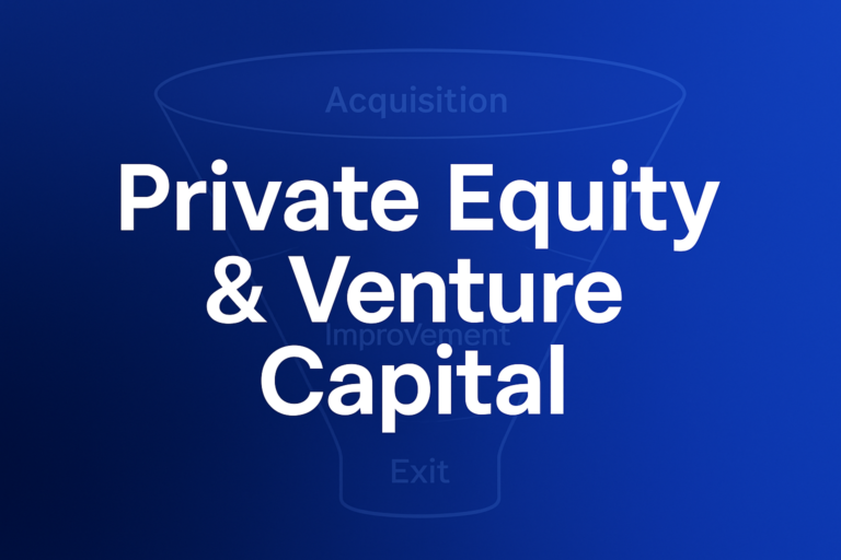 Professional finance illustration representing Private Equity & Venture Capital: How PE and VC Work