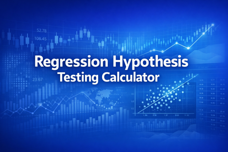 Professional finance illustration representing Regression Hypothesis Testing Calculator: t-Test & F-Test Tool