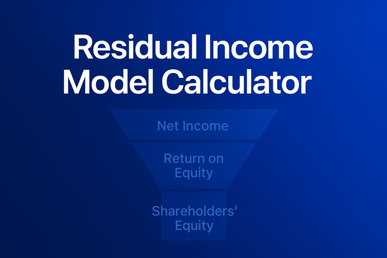 Professional finance illustration representing Residual Income Model Calculator: Equity Valuation Using ROE and Book Value