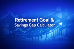 Professional finance illustration representing Retirement Goal & Savings Gap Calculator