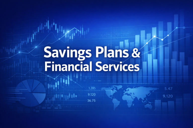 Professional finance illustration representing Savings Plans & Financial Services: Checking, Savings & CDs
