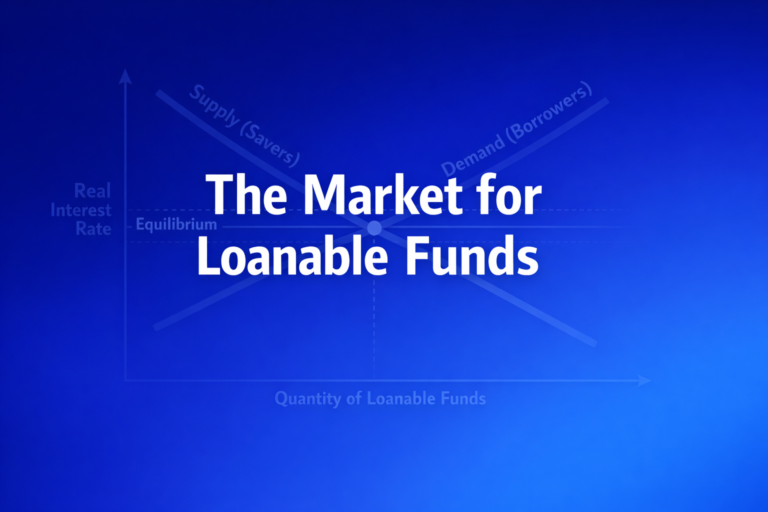 Professional finance illustration representing The Market for Loanable Funds