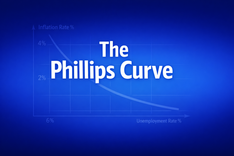 Professional finance illustration representing The Phillips Curve: Inflation-Unemployment Trade-off & Sacrifice Ratio