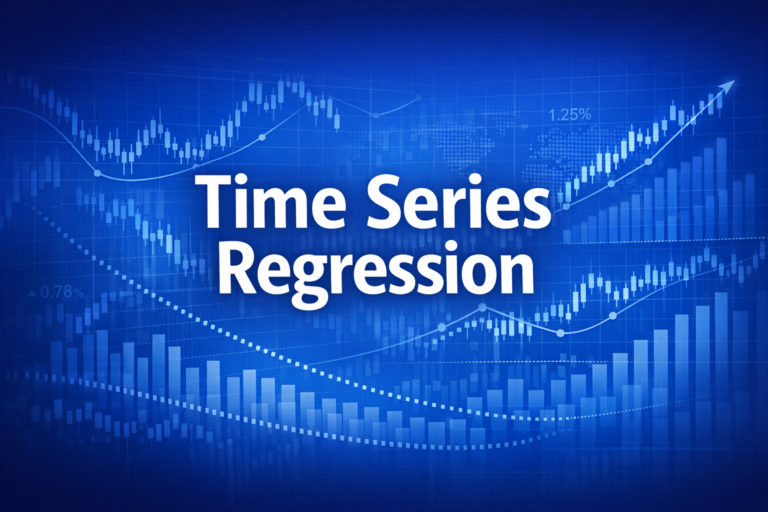 Professional finance illustration representing Time Series Regression: Trends, Seasonality & Stationarity