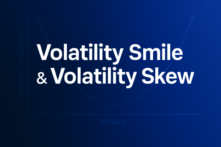 Professional finance illustration representing Volatility Smile & Volatility Skew: Why IV Varies by Strike