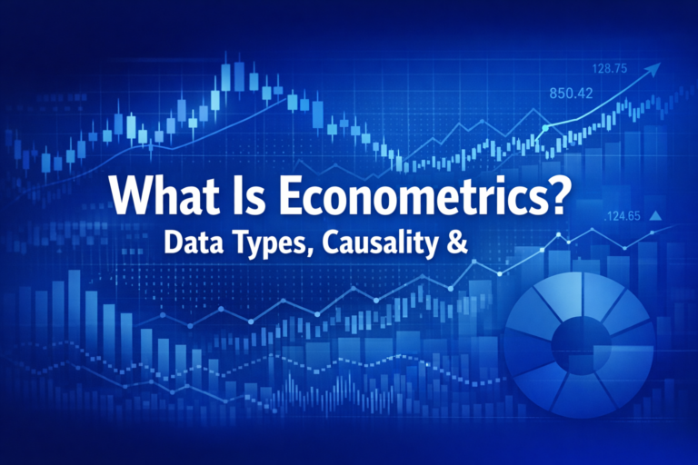 Professional finance illustration representing What Is Econometrics? Data Types, Causality & the Empirical Process