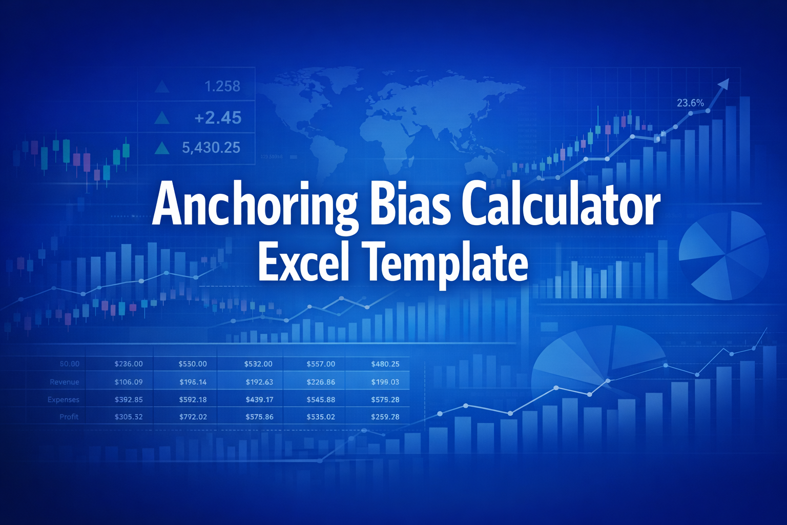 Professional finance illustration representing Anchoring Bias Calculator Excel Template