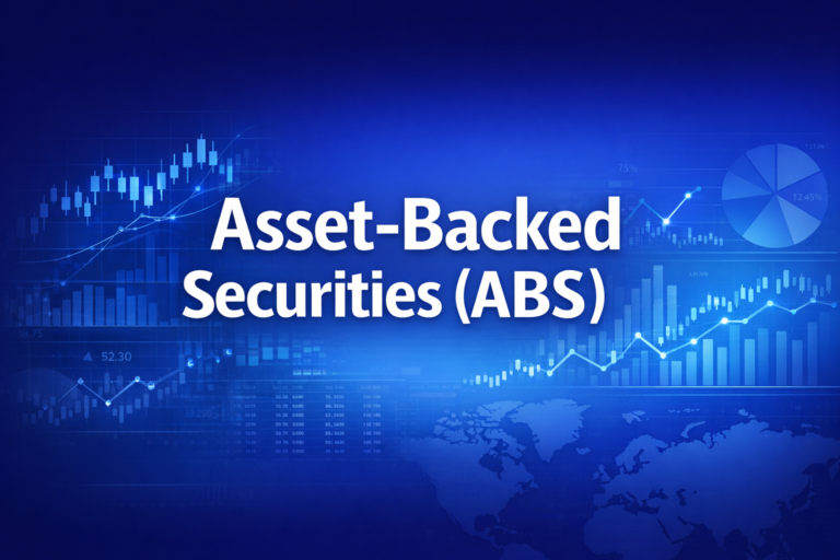 Professional finance illustration representing Asset-Backed Securities (ABS): Auto Loans, Student Loans & Equipment Leases