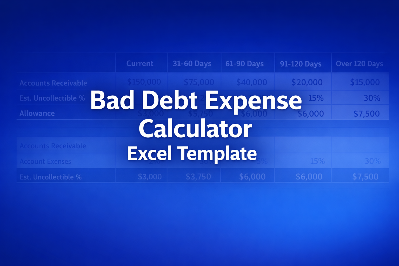 Professional finance illustration representing Bad Debt Expense Calculator Excel Template