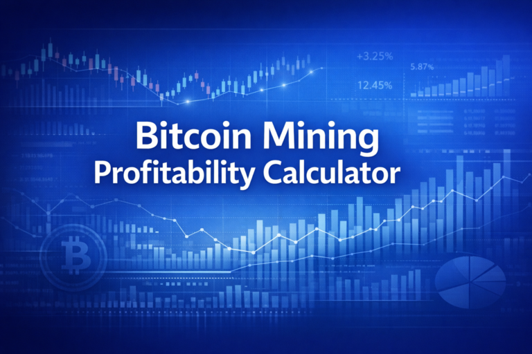 Professional finance illustration representing Bitcoin Mining Profitability Calculator