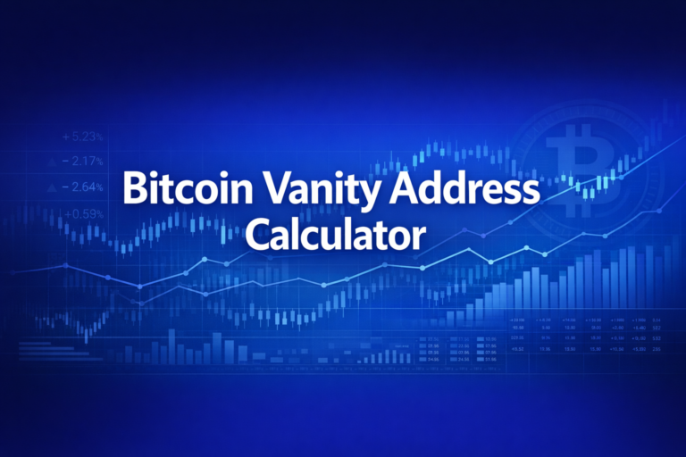 Professional finance illustration representing Bitcoin Vanity Address Calculator